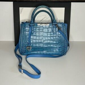 Brighton Crocodile Embossed Leather Crossbody Bag